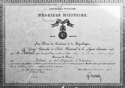 Medaille Militaire certificate