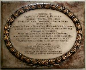 Memorial in Town Church, St Peter Port, Guernsey