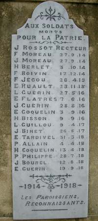 Panel from St.Magloire Church Memorial, L'Islet